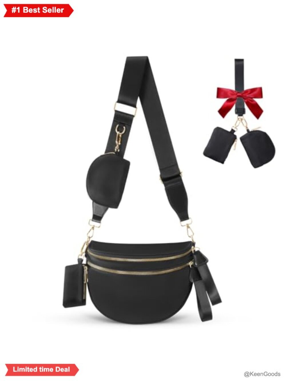 Nylon Waist Pack Crossbody Bag for Women